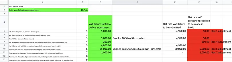 Excel spreadsheet