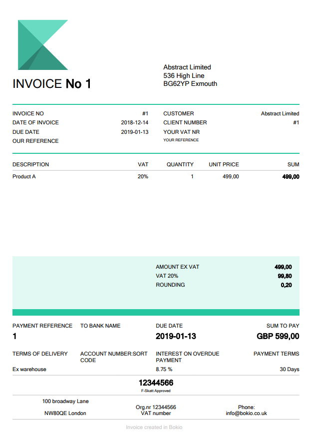 free invoice template download bokio invoice professional