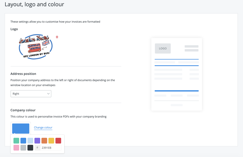 choose custom colour