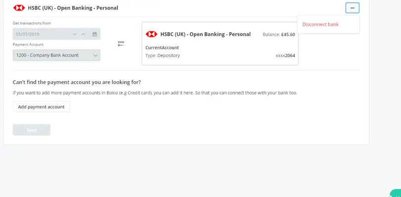 disconnect bank account