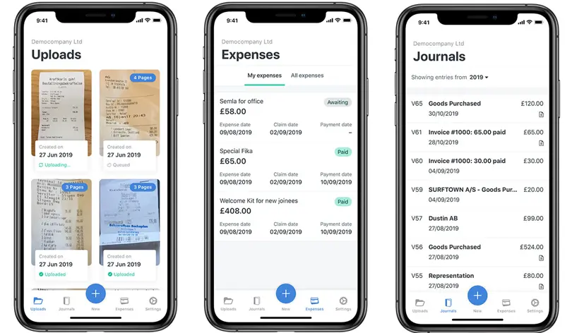 mobile app screens