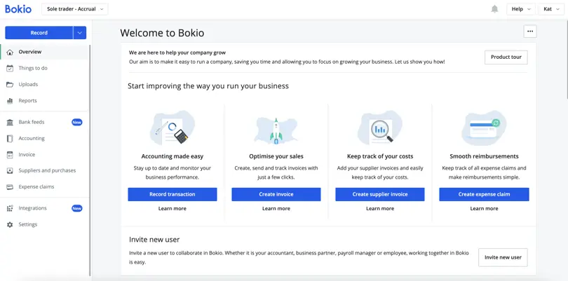 Bokio onboarding screen