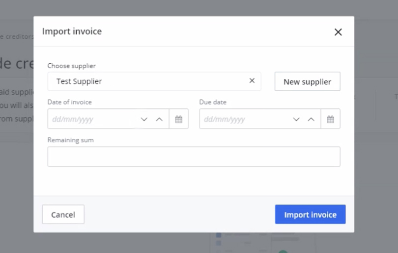 import trader creditors