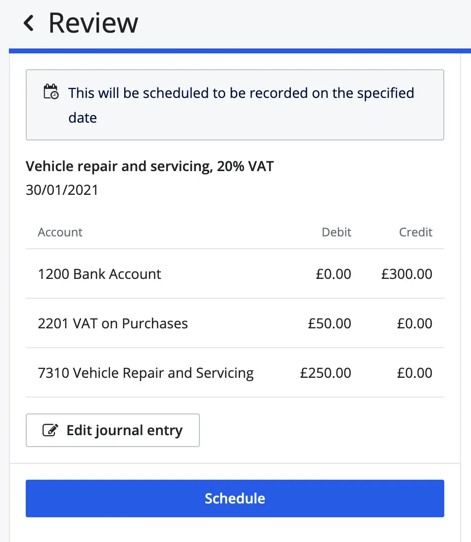 schedule transaction