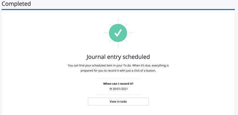 journal entry scheduled