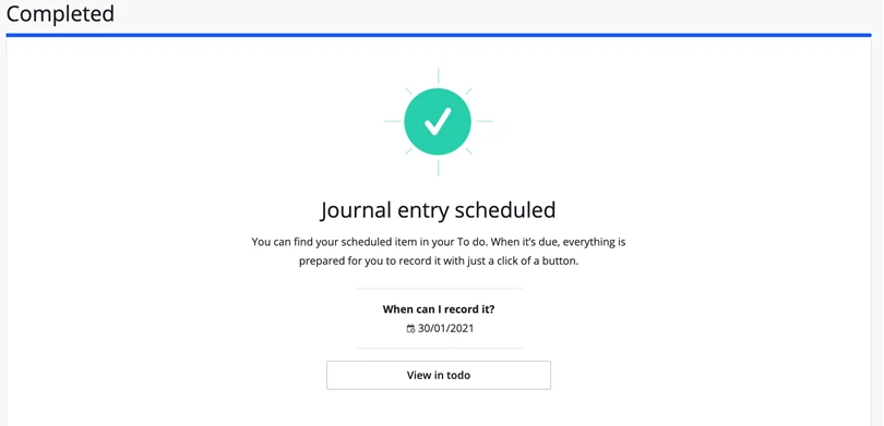 journal entry scheduled