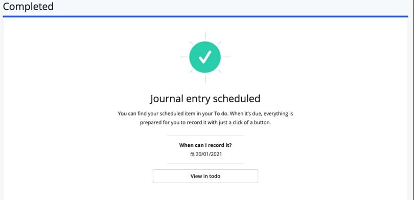 journal entry scheduled