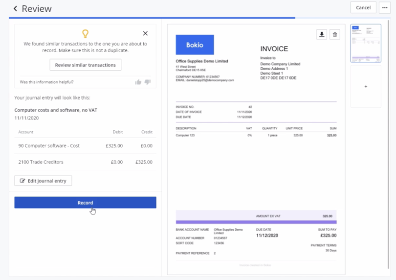 record as fixed asset
