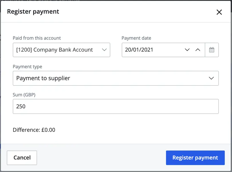 register payment