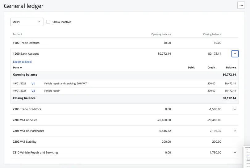 general ledger report