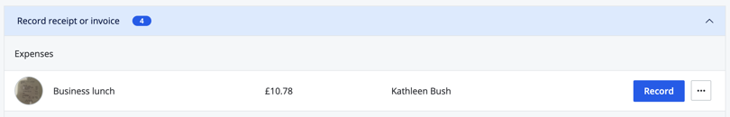 record expense from Things to do