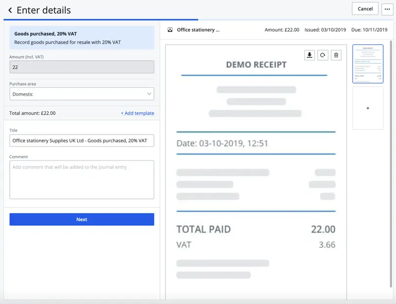 record supplier invoice