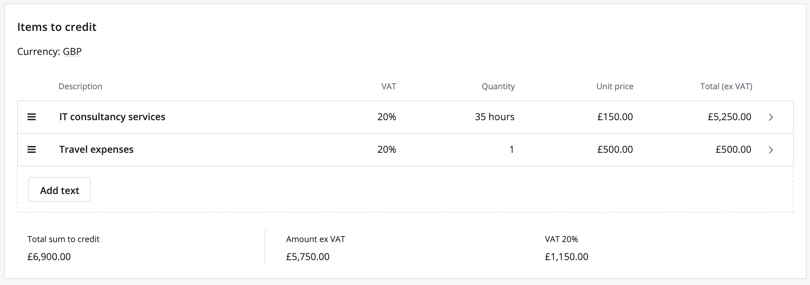 choose what is credited