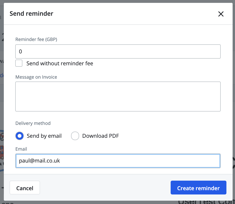 choose reminder details