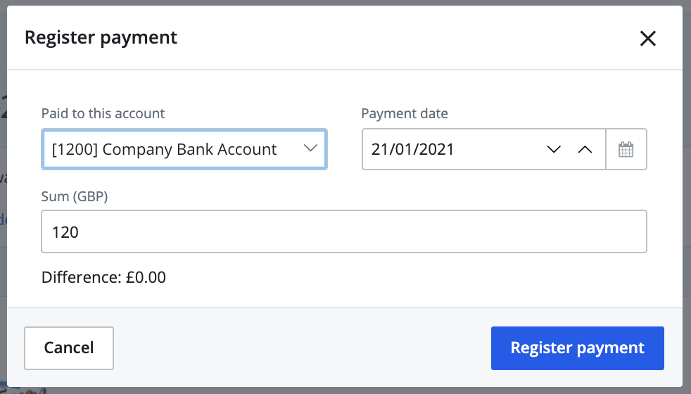 choose payment account
