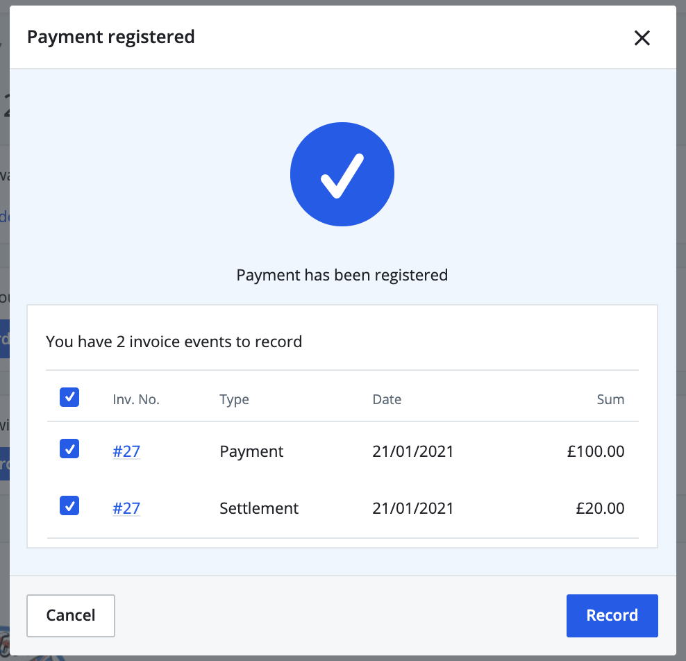 payment has been registered
