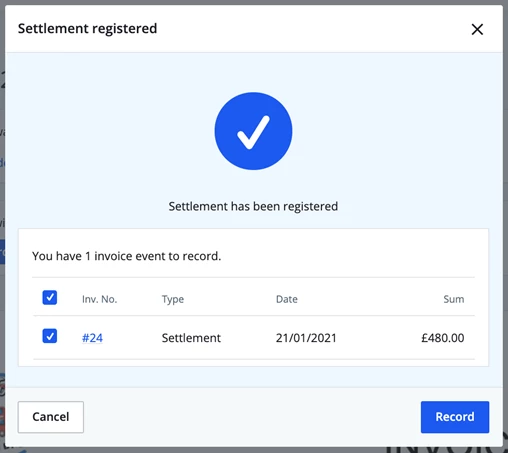 settlement has been registered