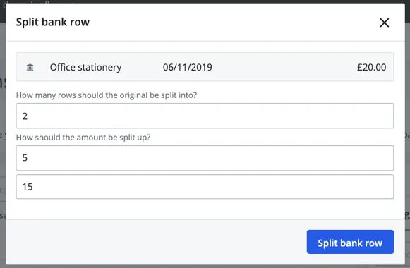 choose how to split bank row