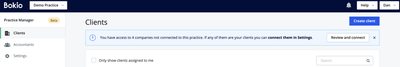 add clients to practice manager