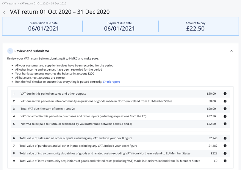 review and submit VAT