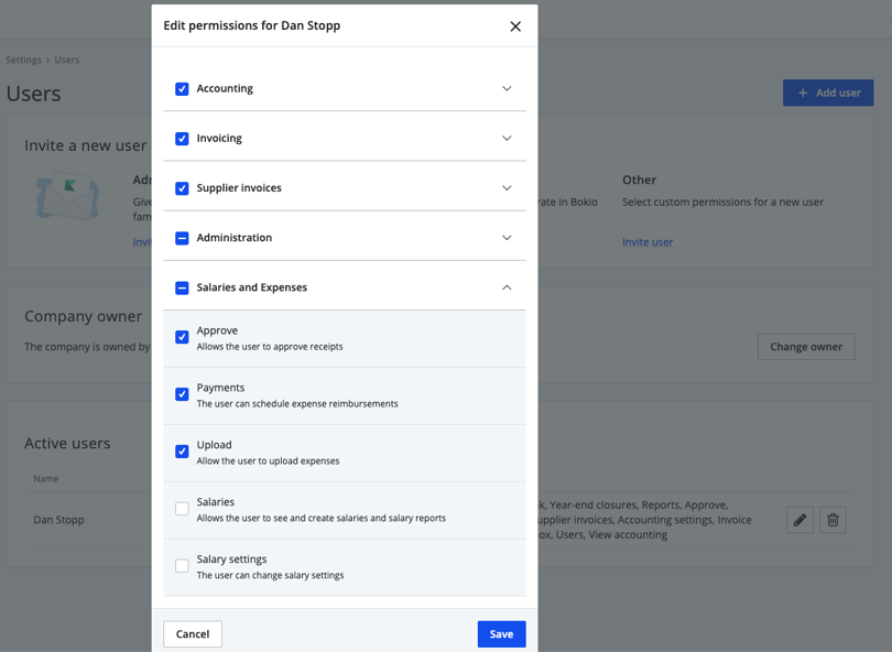 update permissions