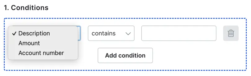 choose rule conditions