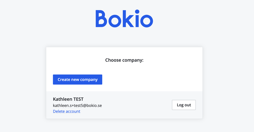 Delete account screen