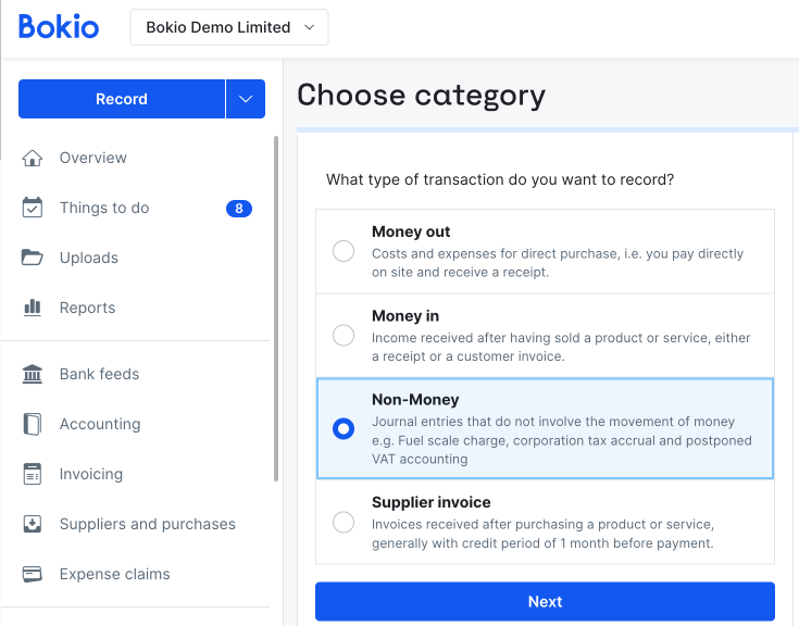 choose Non-Money option