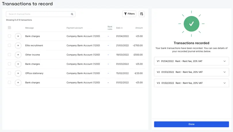 record transactions